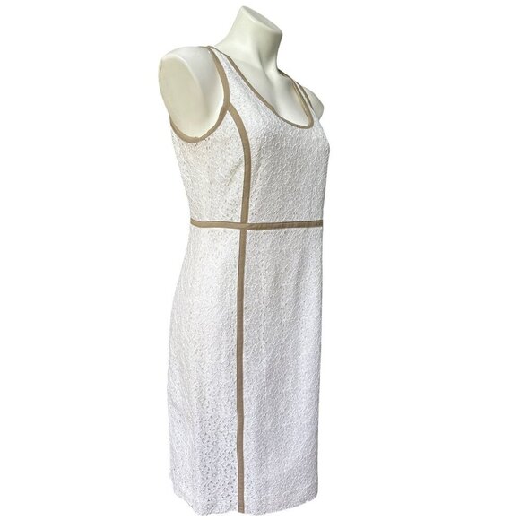 MICHAEL Michael Kors White Lace Sheath Dress, Sleeveless Women's Size 8 - Picture 4 of 11